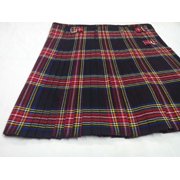 Black Stewart Ladies Knee-Length Kilt Skirt 16 Tartan Pleated Design, Classic Scottish Style for Casual & Formal Wear