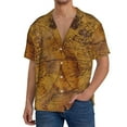 thumbnail image 3 of Haiem Vintage Map Men's Casual Shirts Short Sleeve Button Down Shirts Fashion Textured Summer Beach Shirt-3X-Large, 3 of 7