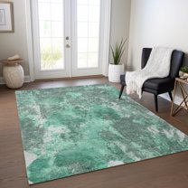 Addison Rugs Chantille Indoor/Outdoor Transitional Modern Teal Machine Washable Rectangle Rug, 10' x 14'