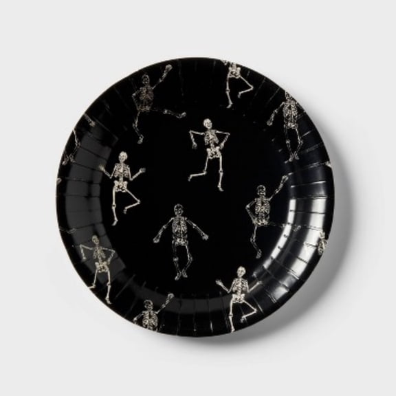 20ct Halloween Dancing Skeleton Dinner Plate - Spritz
