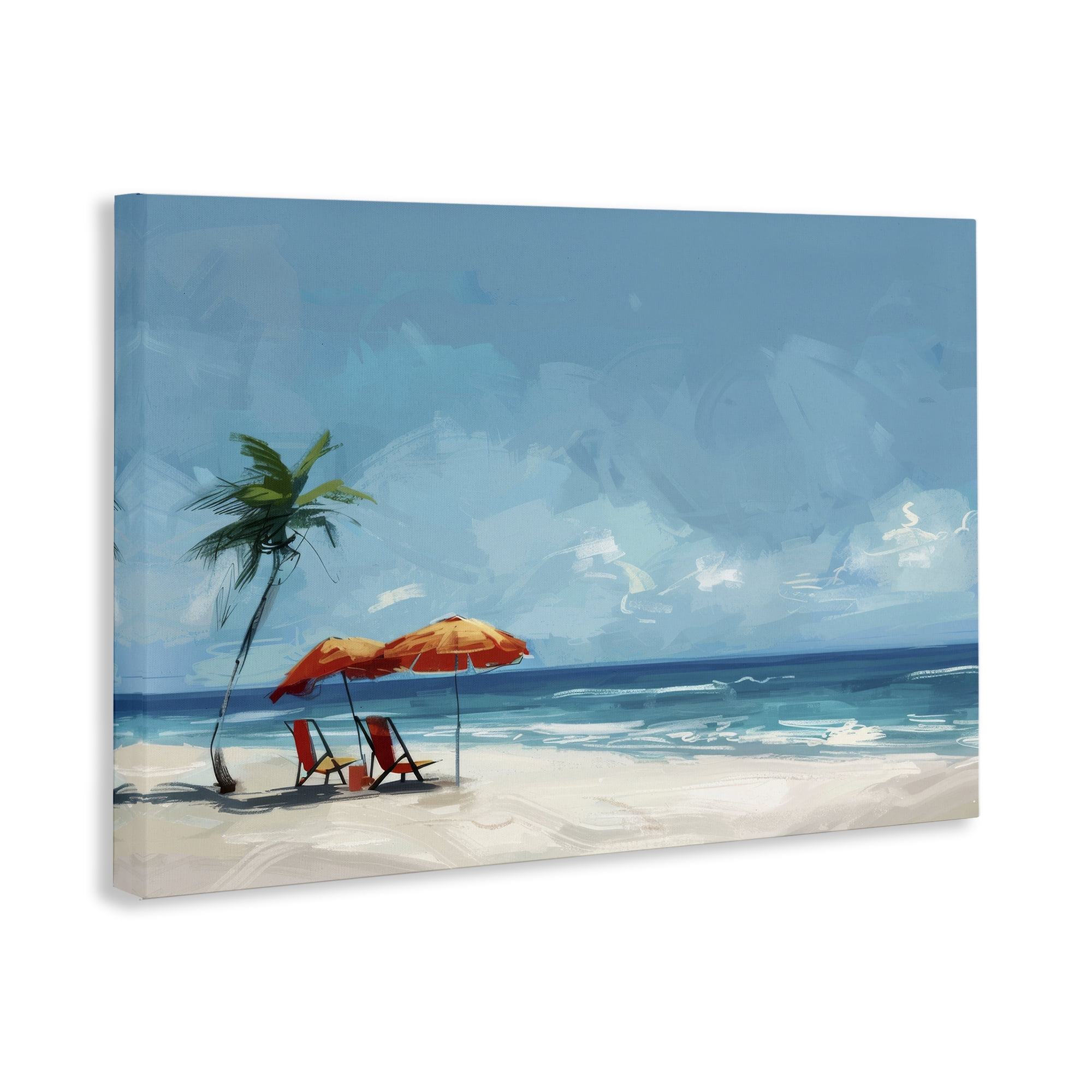 Stupell Industries Beach Chair Symphony Nautical & Beach Painting Wrapped Canvas Art Print Wall Art, 30 x 20