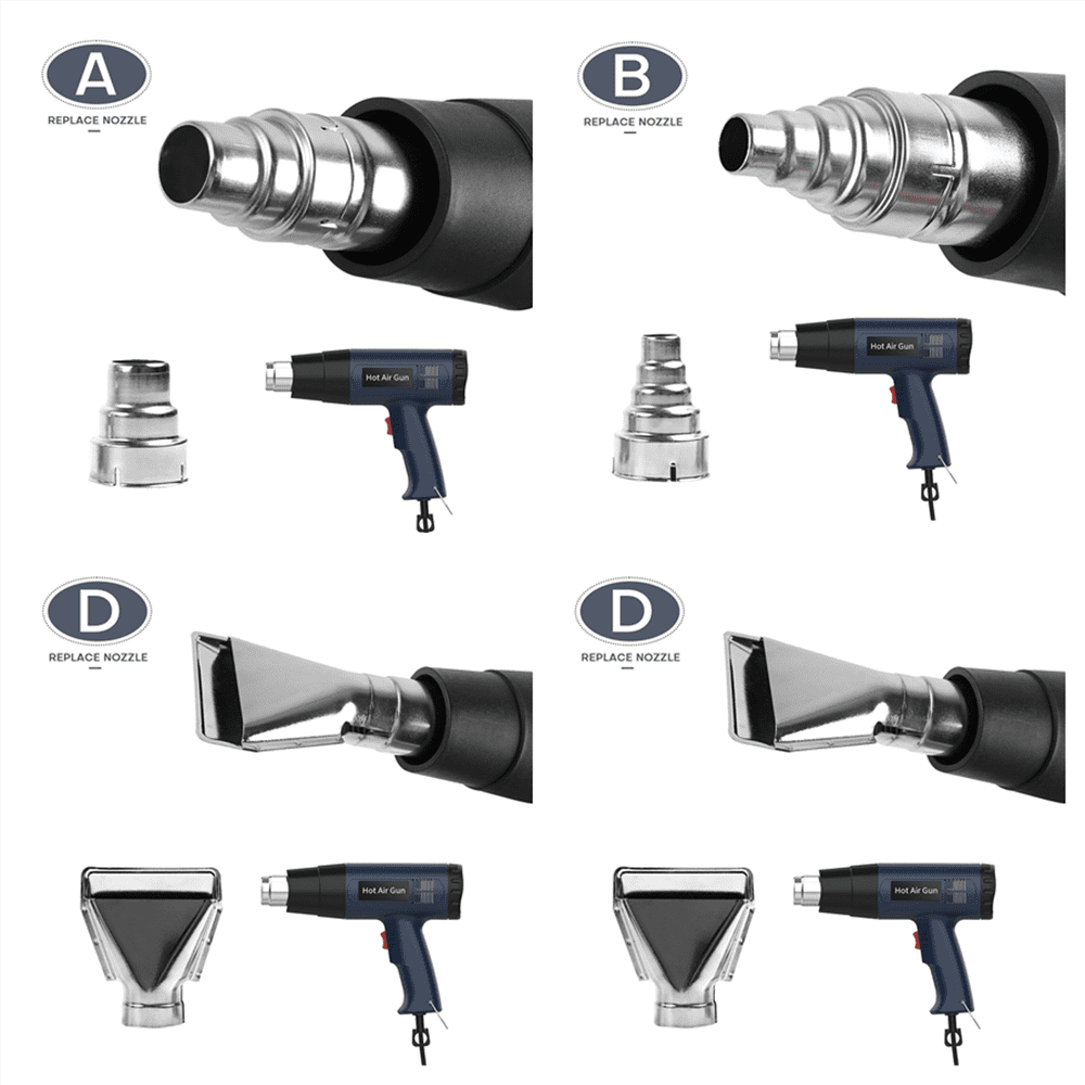 Heat Gun Kit,2000W Digital Soldering Heat Gun,Hot Air Gun with 4 Nozzles for Blowing Carbon & Home Improvement Work