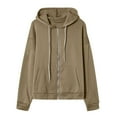 thumbnail image 3 of Jsaierl Oversized Zip Up Hoodie for Women Baggy Loose Basic Zipper Hooded Sweatshirt Coat Y2K Jacket, 3 of 8