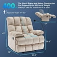 thumbnail image 3 of Oversized Recliner Chair 350 lb Weight Capacity, Home Oversized Velvet Manual Chair Recliner Overstuffed Arms and Back for Home Theater Living Room Beige, 3 of 9