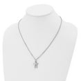 thumbnail image 4 of Stainless Steel Necklace with Pendants Chain Polished Laser Cut CZ 2 Piece Cross 20in 20 inch, 4 of 6