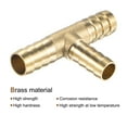 thumbnail image 4 of Uxcell 3/8x3/8x5/16 OD Barb Brass Tee Hose Pipe Fitting with Hose Clamps 1 Set, 4 of 5