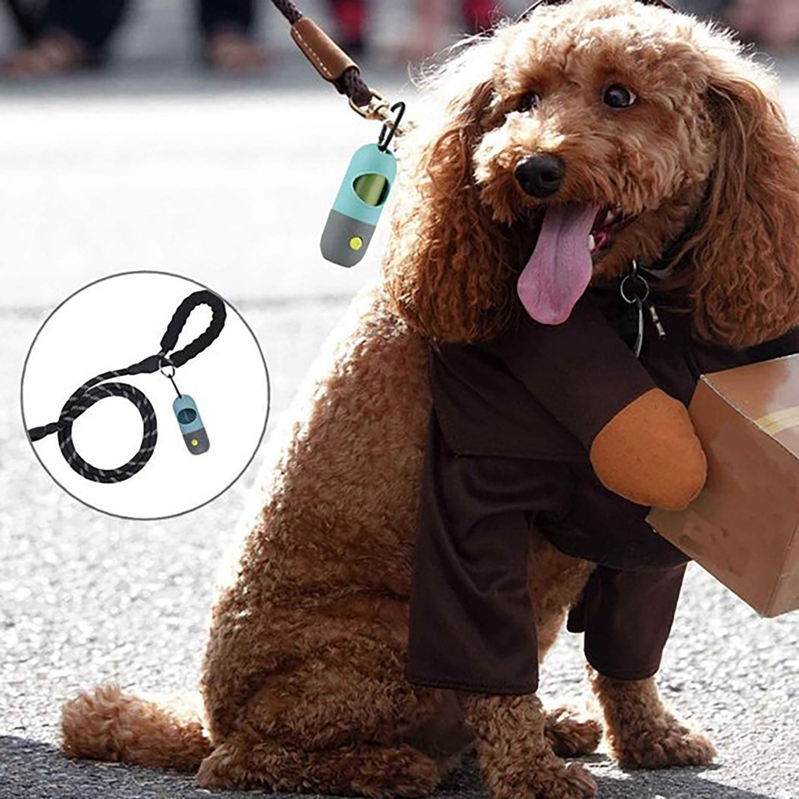 WIFKLSIIPG Dog Poop Bag Dispenser with Built in LED Flashlight and