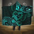 thumbnail image 1 of Polynesian Turtle Valentine Hooded Blanket You And Me Turquoise Hibiscus Heart, 1 of 5