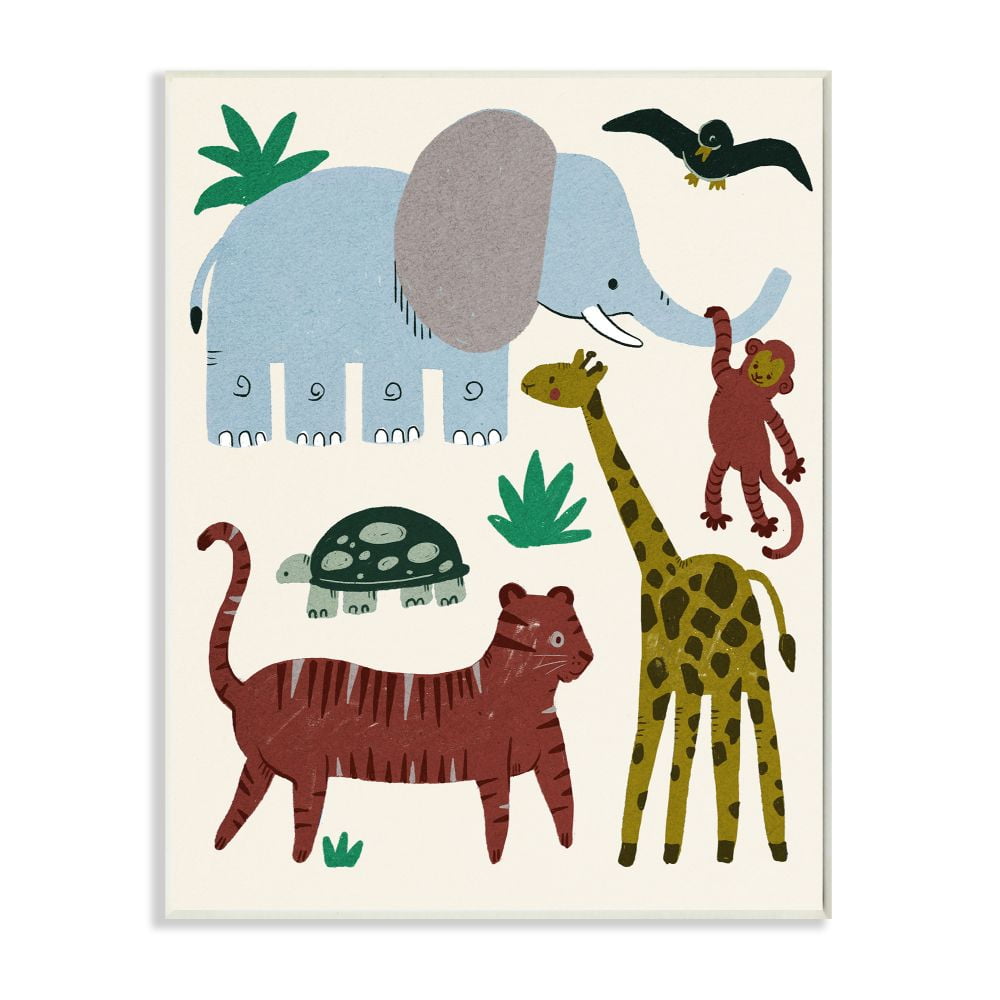 Stupell Industries Colorful Safari Animals Children's Illustration Elephant Giraffe Graphic Art Unframed Art Print Wall Art, 13x19, by Daphne Polselli Stupell Industries Colorful Safari Animals Children's Illustration Elephant Giraffe Graphic Art Unframed Art Print Wall Art, 13x19, by Daphne Polselli