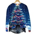 thumbnail image 2 of asdoklhq Christmas Sweatshirt for Women Christmas Round Neck Printed Loose Sweater Long-sleeved Top Multicolor 3X, 2 of 5