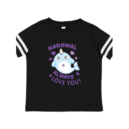 

Inktastic Narwhal Always Love You in Blue and Purple Gift Toddler Boy or Toddler Girl T-Shirt