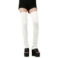 thumbnail image 4 of Stockings for Women Cropper Thigh High Cozy Compression Winter Fashion Womens Socks White, 4 of 6