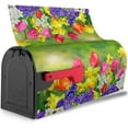 thumbnail image 3 of Spring Flowers Daffodils and Tulips Floral Mailbox Covers Magnetic Post Letter Box Cover for Garden Yard Decor Outside Home Standard 21x18 in, 3 of 6