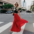 thumbnail image 5 of Viikei 2025 Summer Womens Skirts and Dresses Womens Fashion High Waist Fold Soild Vintage Loose Beach Wrap Maxi Long Skirt, 5 of 9