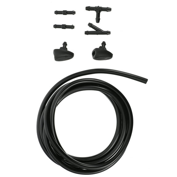 Mobutofu 2Sets Windshield Hose Connector Kit Black Plastic Auto Accessories for Washer Hose Replacement