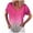 Pink, variant on JeashCHAT Women's Tops Casual Womens Casual V-Neck Fading Color T-shirt Short Sleeve Blouse Tops Plus Size