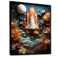 thumbnail image 2 of Designart "Orbiting Earth Space Shuttle Adventure II" Space Shuttle Floater Framed Canvas Print, 2 of 7