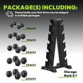 thumbnail image 2 of HANDBODE 250 lb Dumbbell Set Rubber Encased Hex Dumbbell Free Weights Dumbbells Set Home Weight Set with Enlarged A-Frame Rack (Pair of 10/15/25/35/40 lb), 2 of 9