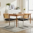 thumbnail image 7 of Newest Set of 2 Cantilever Dining Chairs, Velvet Seat & Rattan Back with Chrome Frame, Breuer Style,Black, 7 of 7