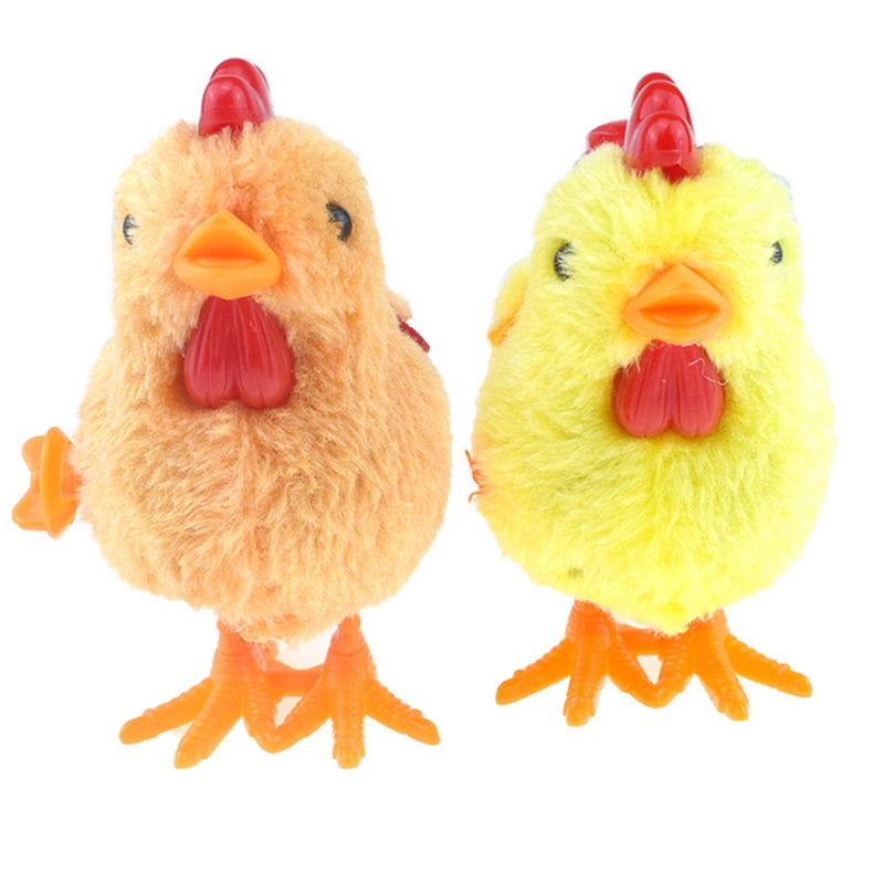 Plush Wind Up Chicken Kids Educational Toy Clockwork Jumping Walking Chicks `RU 