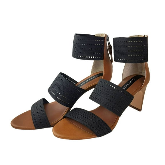 MATT BERNSON Women's Cognac Elastic Zinnia Pump, Black, 5