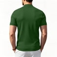 thumbnail image 6 of Mock Neck T Shirts for Men Trendy Stretch Short Sleeve Slim Fit Basic T-Shirt Summer Breathable Lightweight Business Casual Tees Dark Green M, 6 of 7