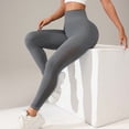 thumbnail image 5 of JJHGVB No Front Seam Leggings for Women Ladies Pants Casual Yoga Leggings Soft Leggings for Women Stretchy Pants for Women Spring Leggings Workout Leggings for Women Scrunch Booty A3 Gray S-L, 5 of 5