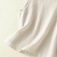 thumbnail image 6 of Women's Vest Sleeveless Cotton-Linen Plus-Size Loose-Fit Slimming T-Shirt - White/Red/Beige - M/L/XL/XXL | Yubnlvae (Beige | L), 6 of 6