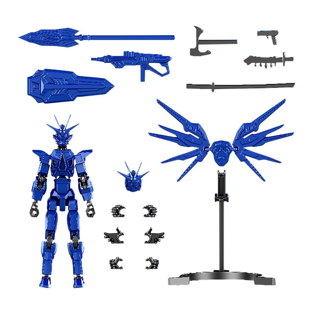 T13 Action Figure Robot, Titan 13 Action Figure,Stikbot Toys with Weapon Accessories,Titan Action Figure, The Toys That Children Hope To Have (Blue)