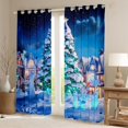 thumbnail image 2 of Manfei Winter Xmas Tree Black Out Curtains for Kids, Blue Christmas Eve Curtains Pack of 2 (42x63 Each), Western Festival Bedroom Curtains, Curtains and Drapes Decor, 2 of 6