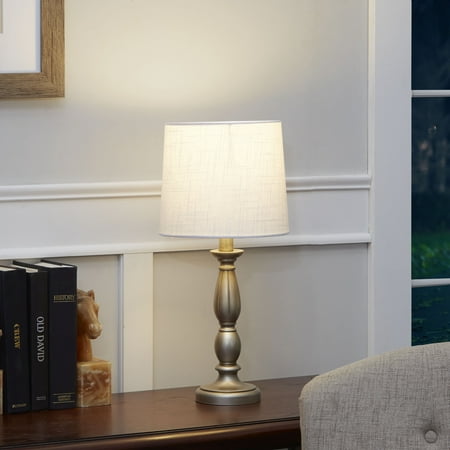 Mainstays Antique Silver Turned Resin Table Lamp Com Mainstays Antique Silver Turned Resin Table Lamp