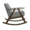 thumbnail image 4 of Lexicon Waithe Mid-Century Textured Fabric Rocking Chair in Dark Walnut/Gray, 4 of 8