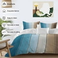 thumbnail image 3 of Brown Blue Bedding Duvet Cover Set Queen Size 4 Pieces Gradient Wood Grain Farmhouse Retro Striped Bedding Set with Zipper Closure, 1 Comforter Cover 90x92 Inches 1 Flat Sheet & 2 Pillow Cases, 3 of 7