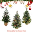 thumbnail image 4 of Mistaha 24-Inch Mini Christmas Tree with Frosted Pine Needles/PVC Mix, Warm White LED Lights, Red Berry Pinecone Decor, Pine Needle Powder, Burlap Base - Festive Xmas Ornament, 4 of 6