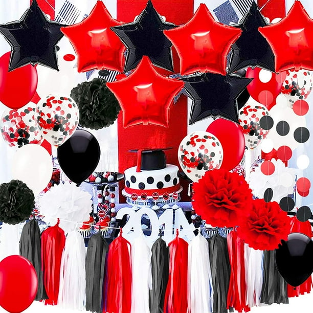 Stunning red white and black decorations 2020 Graduation Party Decorations White Black Red Balloons Pirate Birthday First Girl Minnie Mouse Walmart Com