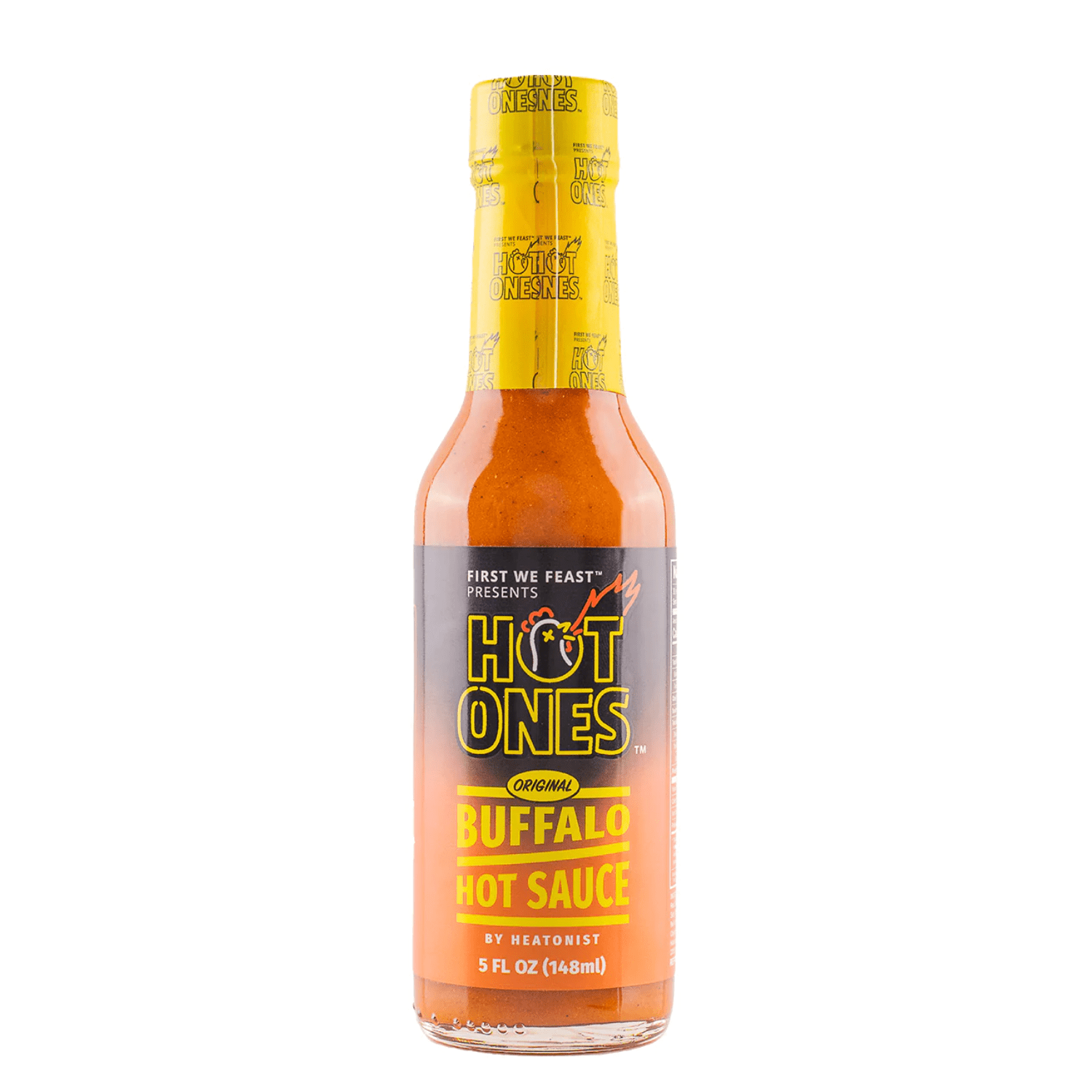 (12 pack) Hot Ones Branded Buffalo Sauce 5oz, with Flavors of Cayenne Pepper Mash, Molasses & Smoked Paprika
