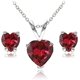 thumbnail image 2 of Conjuntos para mujer, conjuntos de collar y aretes para mujer, joyas con piedras natales, piedras preciosas genuinas o sintéticas, solitario de corazón, collar con colgante, aretes, joyas de plata o d, 2 of 4