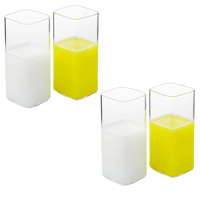 Set de 4 vasos elegantes HappyWare cuadrados minimalistas para bar restaurante