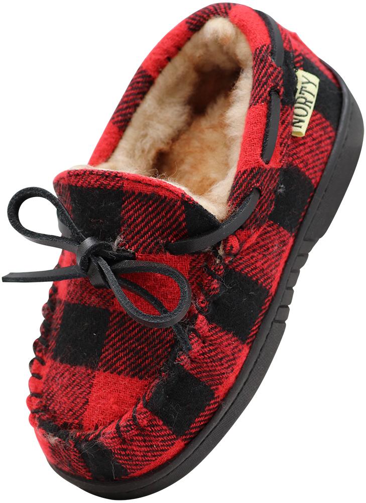 red buffalo plaid slippers