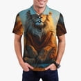 thumbnail image 2 of Salouo Prairie Meditating Lion for Men's Short Sleeve Polo Shirts,Polo Shirts for Men Performance Short Sleeve Golf Shirt Athletic Casual Collared T-Shirt-XX-Large, 2 of 8