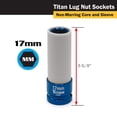 thumbnail image 4 of Titan 17MM Lug Nut Socket Socket 17MM Socket, 1/2 in Drive, Deep, Chrome, 4 of 13