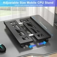 thumbnail image 2 of Computer Tower Stand CPU Stand Adjustable Mobile Cart Holder Desktop Stand with Rolling Locking Caster Wheels PC Tower Stand Holder for Floor Carpet Gaming PC Case Home Office -, 2 of 7