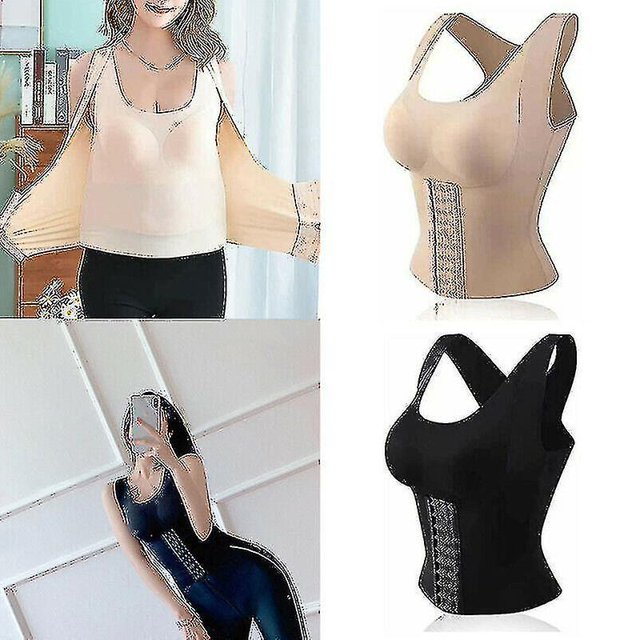Fajas para mujer 3 en 1 Corsé Shaper Tank Top Cintura Abotonada Bra Shapewear
