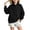 Black, variant on Girls Oversized Sweatshirt - Quarter Snap Front Mock Neck Pullover Travel Casual Solid Color Long Sleeve Fall Sweatshirt Side Split, 7-8 Years