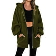 thumbnail image 2 of Erwazi Women Zip Up Hoodies Long Sleeve Fall Hooded Sweatshirts Casual Long Jacket Coat with Pockets, 2 of 7