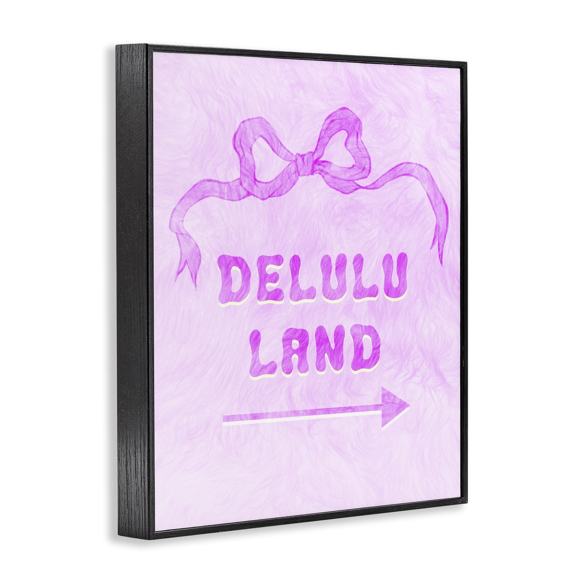 Stupell Industries Delulu Land Feminine Ribbon Black Framed Giclee Art, design by Ziwei Li