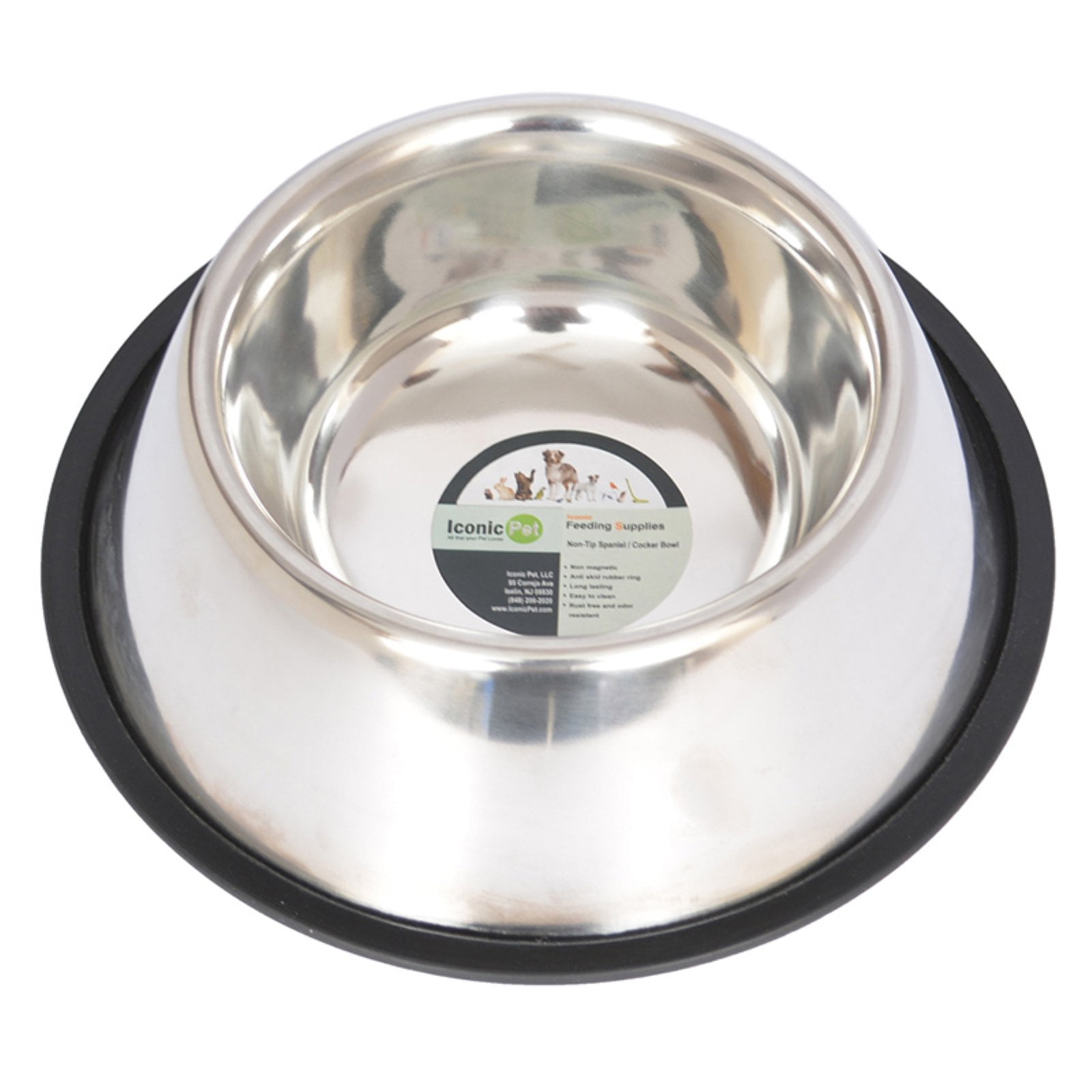 Iconic Pet NonSkid Spaniel/Cocker Bowl For Dog, 32 Oz, 4 Cup