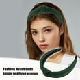 thumbnail image 3 of Unique Bargains Textured Cotton Knot Headband Soft Hairband for Women 1.3 Inch Wide 1 Pcs Dark Green, 3 of 7