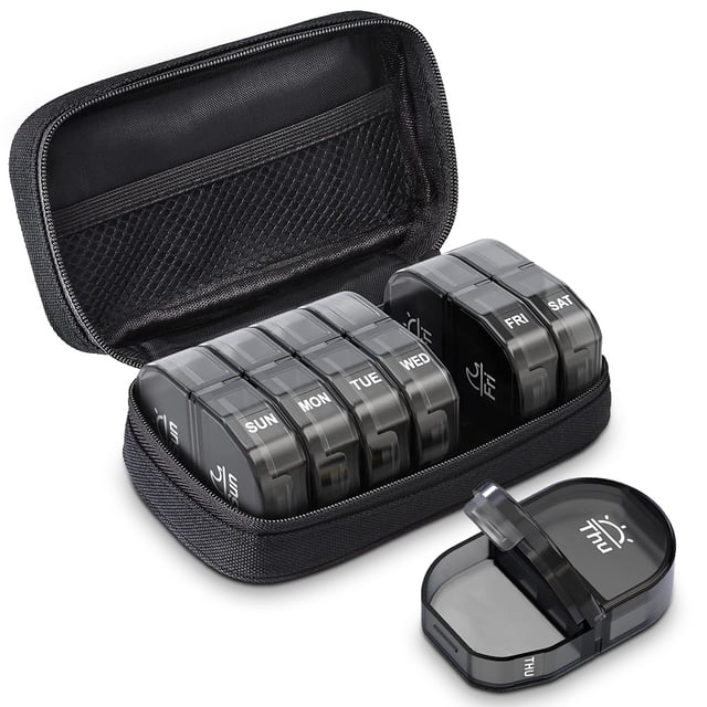Funda de píldora Portátil 14 Grids Organizador semanal Almacenamiento de gran capacidad Atención de salud Tableta Contenedor Recordatorio para el hogar Accesorios Scienceny HA012657-00