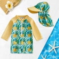 thumbnail image 2 of Ymyiu Baby Swimsuit Boy Baby Boy Swimsuit Infant One Piece Rash Guard Bathing Suit Long Sleeve Zipper Toddler Summer Beach Swimwear 0-3 Months (Gold,0-3 Months), 2 of 7